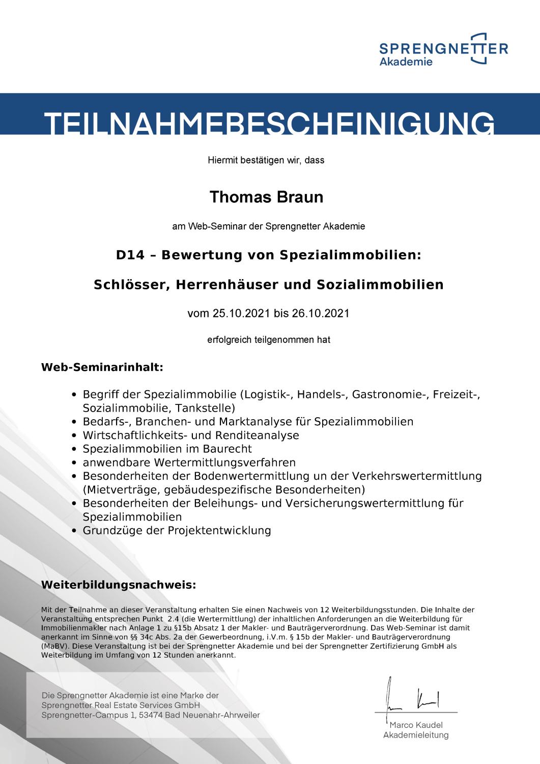 Bewertung von Sonder- und Spezialimmobilien (Sprengnetter)