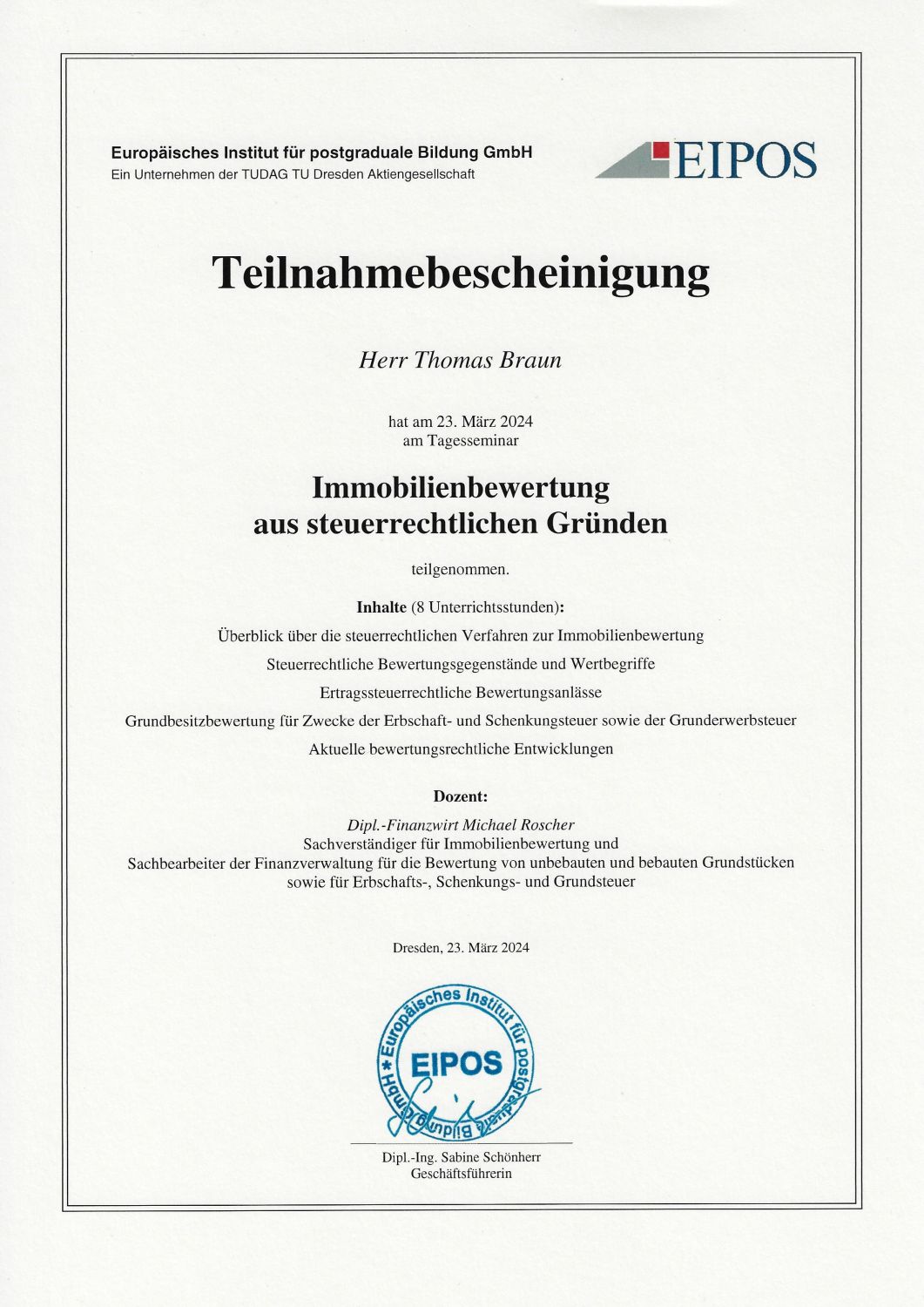 Immobilienbewertung aus steuerrechtlichen Gründen